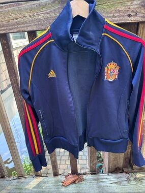 adidas Espana #7 Navy Track Jacket with Spain Crest and Red-Yellow Accents